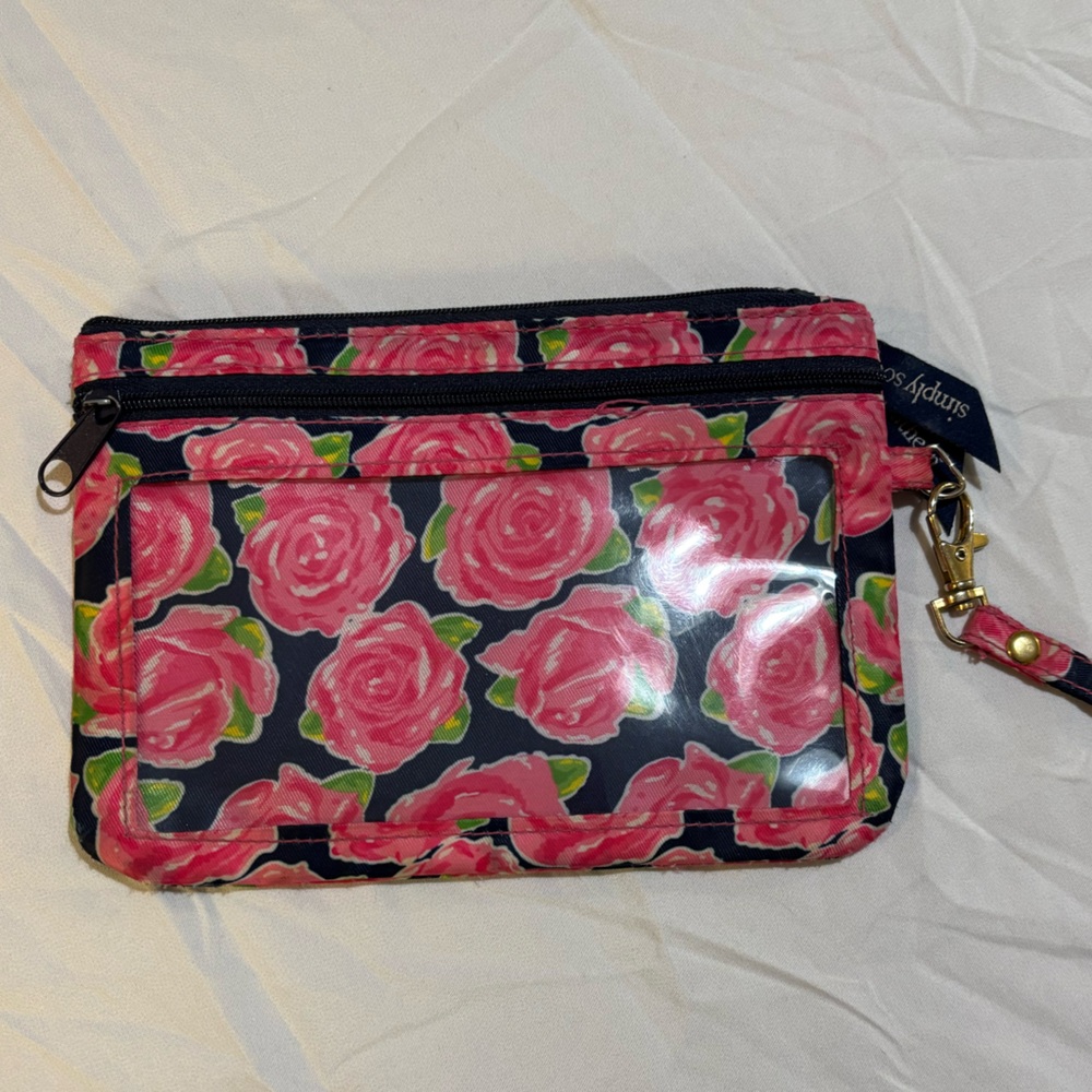 Simply Southern Pink and Blue Floral Wristlet